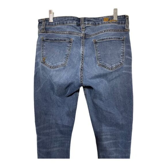 Kut From The Kloth Women's Skinny Jeans Distressed Mid Rise Denim Blue Size 10 - Picture 7 of 7
